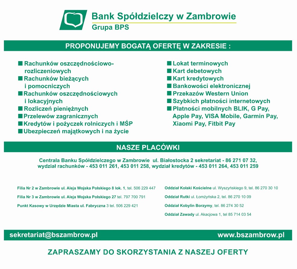rachunki bankowe ZAMBRÓW